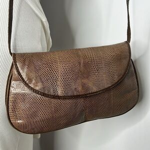 Bagheera Lizard Skin Leather Shoulder Crossbody Clutch Bag